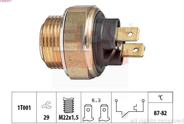 EPS 1.850.017 - Temperature Switch, radiator / air conditioner fan autospares.lv