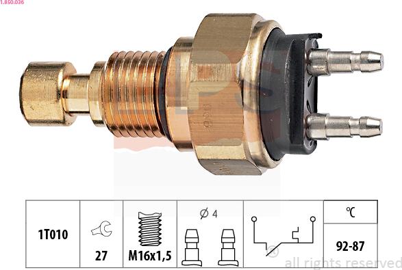 EPS 1.850.036 - Temperature Switch, radiator / air conditioner fan autospares.lv