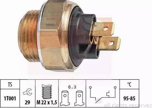 EPS 1.850.033 - Temperature Switch, radiator / air conditioner fan autospares.lv