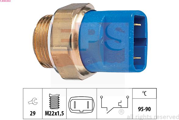 EPS 1.850.032 - Temperature Switch, radiator / air conditioner fan autospares.lv