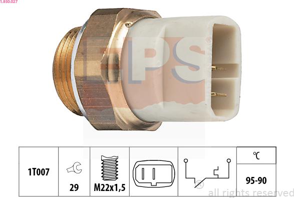 EPS 1.850.027 - Temperature Switch, radiator / air conditioner fan autospares.lv