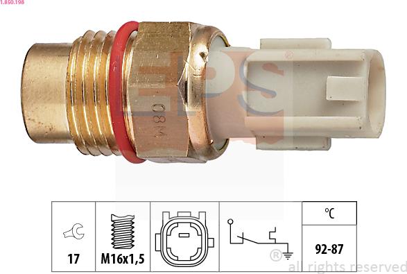 EPS 1.850.198 - Temperature Switch, radiator / air conditioner fan autospares.lv