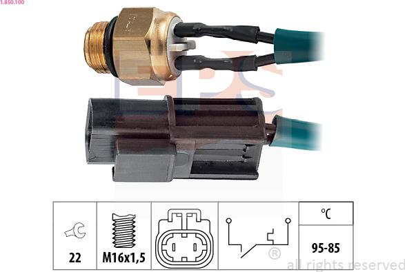 EPS 1.850.100 - Temperature Switch, radiator / air conditioner fan autospares.lv