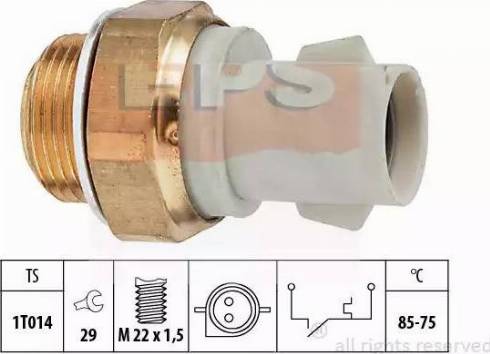 EPS 1.850.130 - Temperature Switch, radiator / air conditioner fan autospares.lv