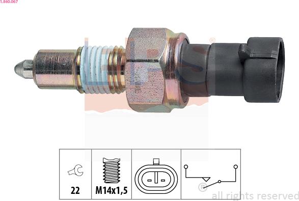 EPS 1.860.067 - Switch, reverse light autospares.lv