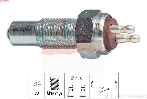 EPS 1.860.006 - Switch, reverse light autospares.lv