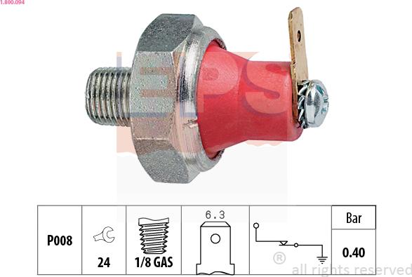 EPS 1.800.094 - Sender Unit, oil pressure autospares.lv