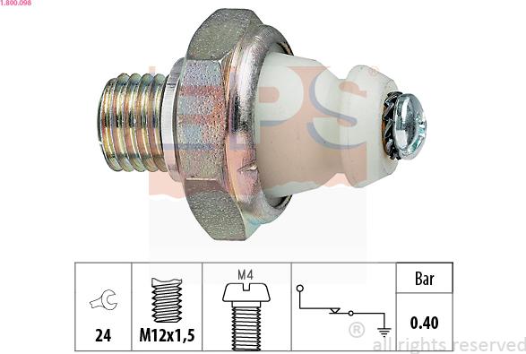 EPS 1.800.098 - Sender Unit, oil pressure autospares.lv