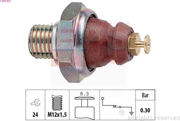 EPS 1.800.052 - Sender Unit, oil pressure autospares.lv