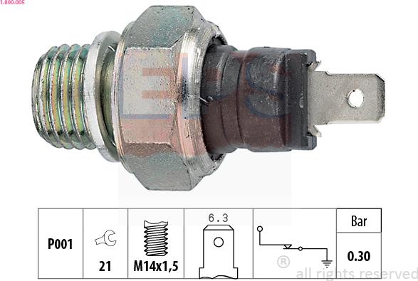 EPS 1.800.005 - Sender Unit, oil pressure autospares.lv