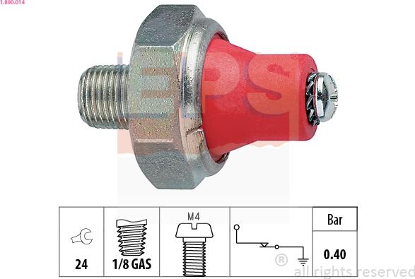 EPS 1.800.014 - Sender Unit, oil pressure autospares.lv