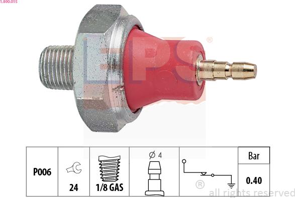 EPS 1.800.015 - Sender Unit, oil pressure autospares.lv