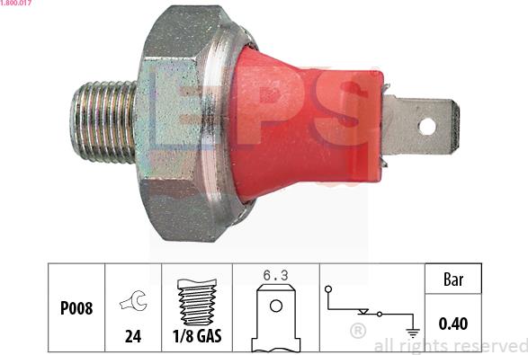 EPS 1.800.017 - Sender Unit, oil pressure autospares.lv