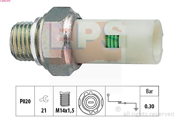 EPS 1.800.076 - Sender Unit, oil pressure autospares.lv