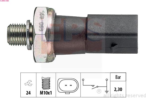 EPS 1.800.190 - Sender Unit, oil pressure autospares.lv