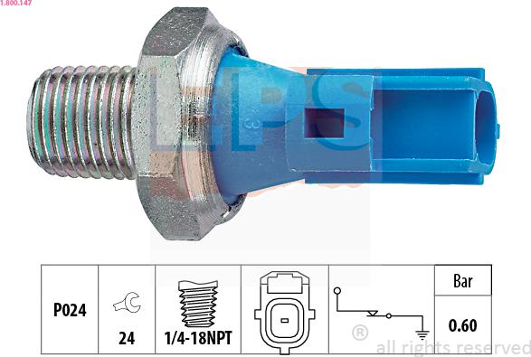 EPS 1.800.147 - Sender Unit, oil pressure autospares.lv