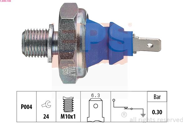 EPS 1.800.108 - Sender Unit, oil pressure autospares.lv