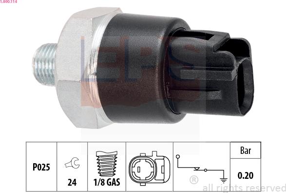 EPS 1.800.114 - Sender Unit, oil pressure autospares.lv