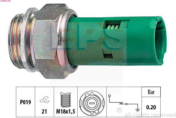 EPS 1.800.110 - Sender Unit, oil pressure autospares.lv