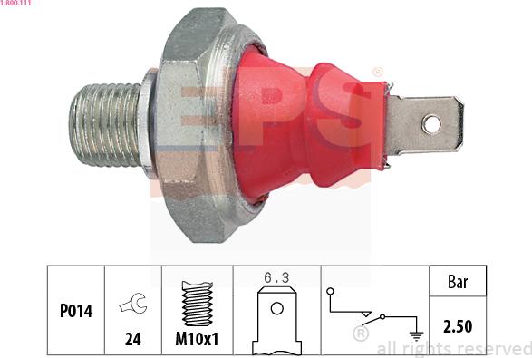 EPS 1.800.111 - Sender Unit, oil pressure autospares.lv