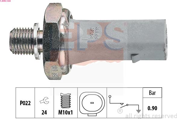 EPS 1.800.134 - Sender Unit, oil pressure autospares.lv