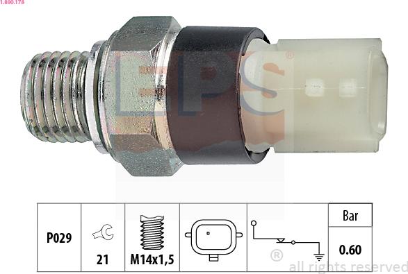 EPS 1.800.178 - Sender Unit, oil pressure autospares.lv