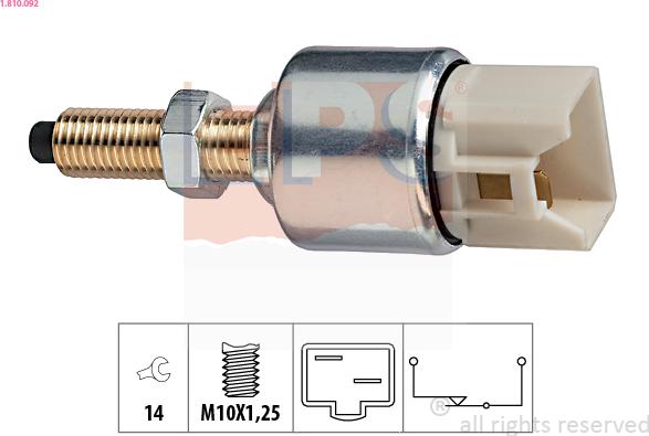 EPS 1.810.092 - Brake Light Switch / Clutch autospares.lv