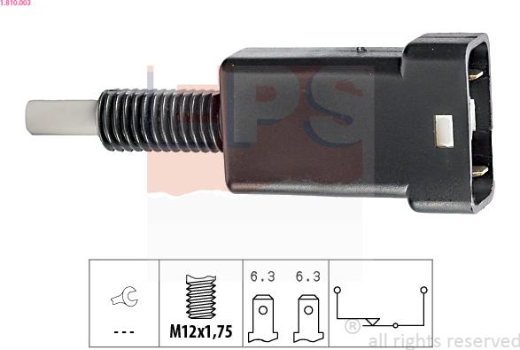 EPS 1.810.003 - Brake Light Switch / Clutch autospares.lv