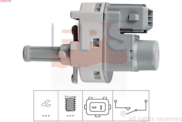 EPS 1.810.139 - Switch, clutch control (cruise control) autospares.lv