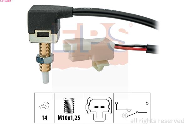 EPS 1.810.302 - Switch, clutch control (cruise control) autospares.lv