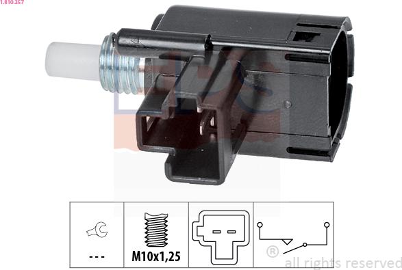 EPS 1.810.257 - Switch, clutch control (cruise control) autospares.lv