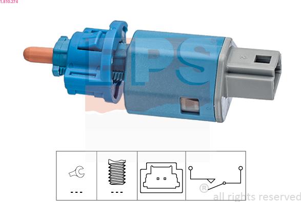 EPS 1.810.274 - Switch, clutch control (cruise control) autospares.lv