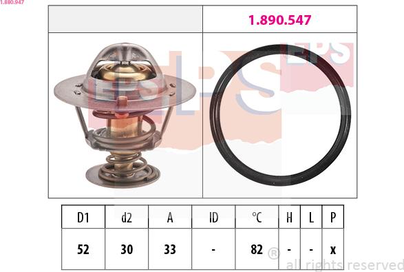 EPS 1.880.947 - Coolant thermostat / housing autospares.lv