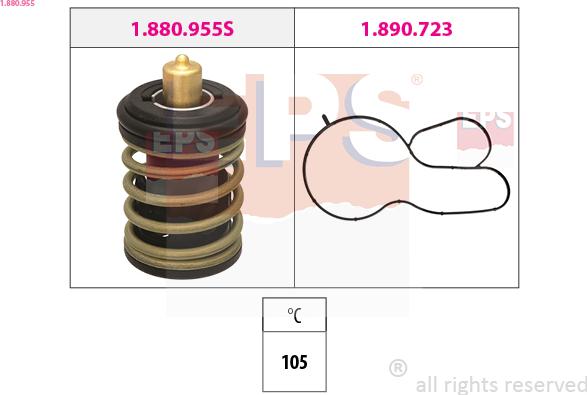 EPS 1.880.955 - Coolant thermostat / housing autospares.lv