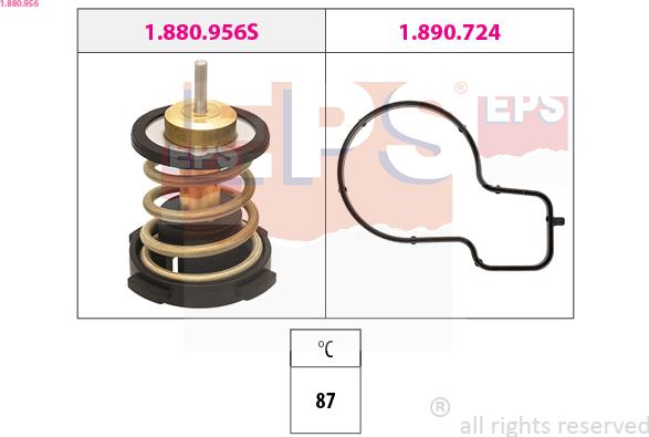 EPS 1.880.956 - Coolant thermostat / housing autospares.lv