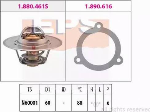 EPS 1.880.461 - Coolant thermostat / housing autospares.lv