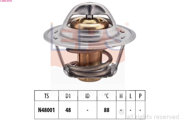 EPS 1.880.470S - Coolant thermostat / housing autospares.lv