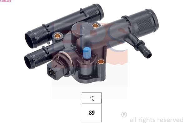 EPS 1.880.504 - Coolant thermostat / housing autospares.lv