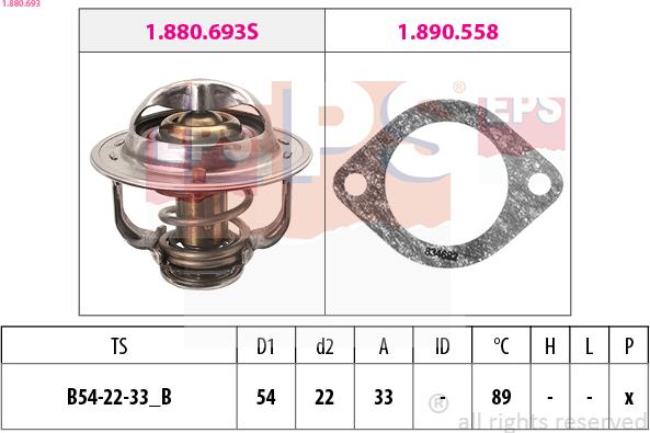 EPS 1.880.693 - Coolant thermostat / housing autospares.lv