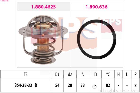 EPS 1.880.645 - Coolant thermostat / housing autospares.lv