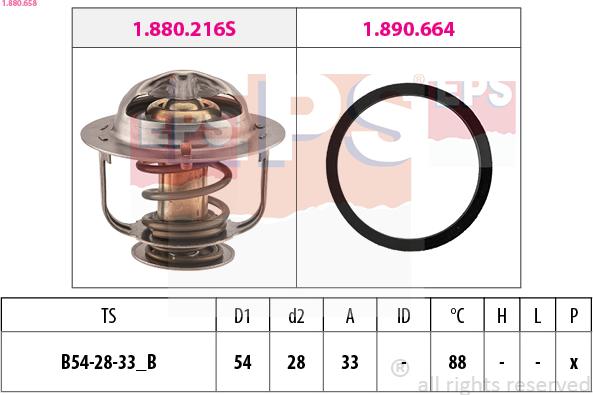 EPS 1.880.658 - Coolant thermostat / housing autospares.lv