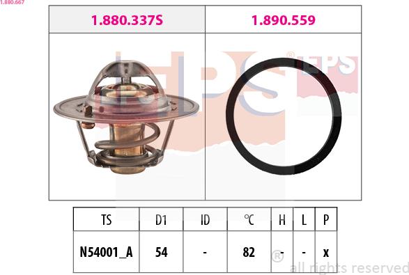 EPS 1.880.667 - Coolant thermostat / housing autospares.lv