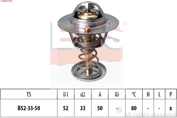 EPS 1.880.674S - Coolant thermostat / housing autospares.lv