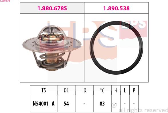 EPS 1.880.678 - Coolant thermostat / housing autospares.lv