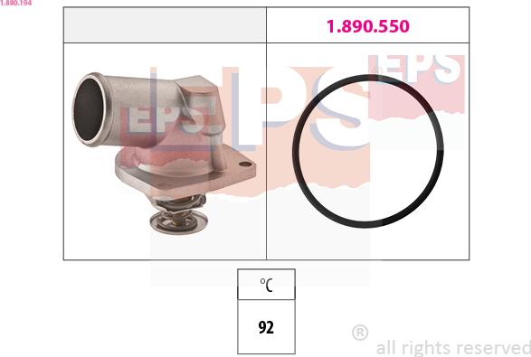 EPS 1.880.194 - Coolant thermostat / housing autospares.lv