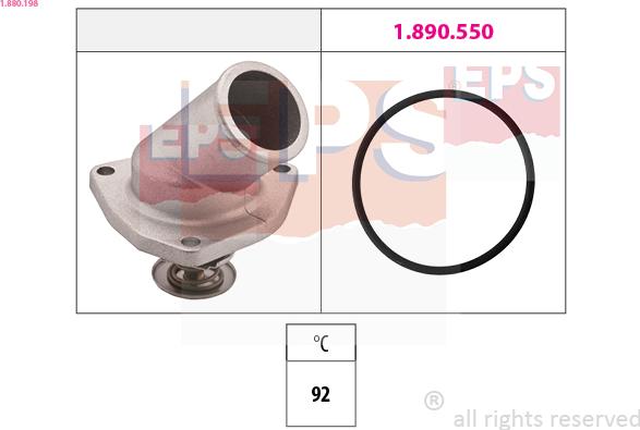 EPS 1.880.198 - Coolant thermostat / housing autospares.lv