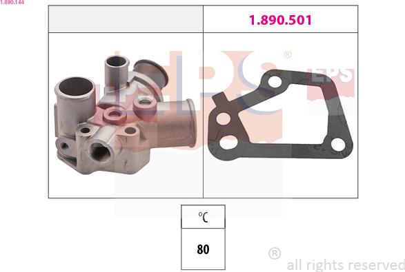 EPS 1.880.144 - Coolant thermostat / housing autospares.lv