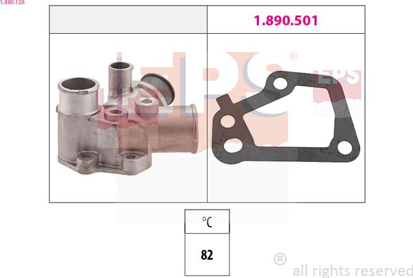 EPS 1.880.128 - Coolant thermostat / housing autospares.lv