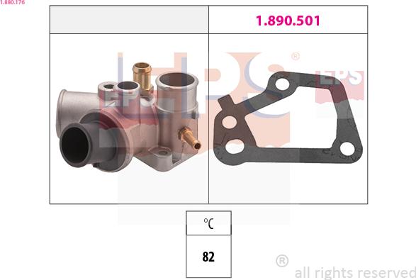 EPS 1.880.176 - Coolant thermostat / housing autospares.lv