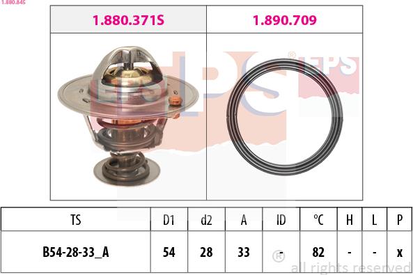 EPS 1.880.845 - Coolant thermostat / housing autospares.lv